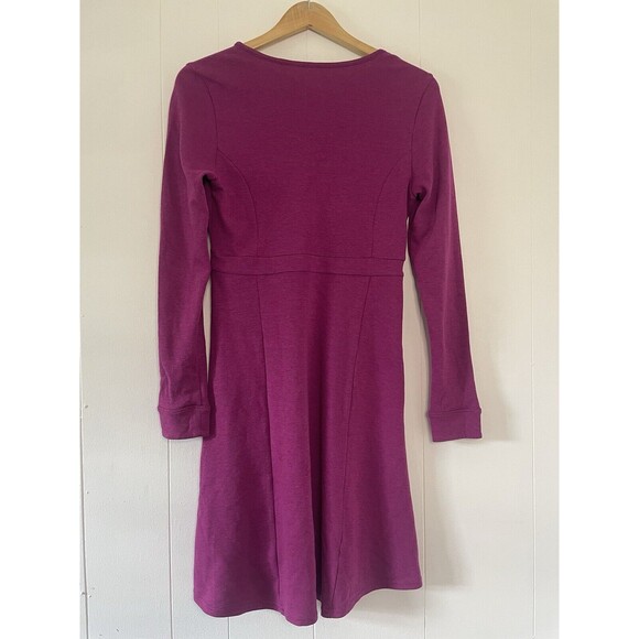 Toad & Co Dress Fuchsia Pink Long Sleeve Fit Flare Soft Outdoor Womens Small* - Picture 8 of 16